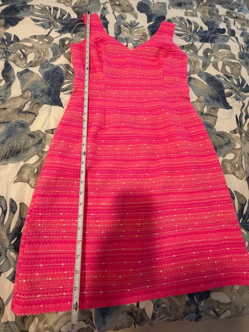 *EUC* Lilly Pulitzer Hot Pink Tweed Metallic Sheath Dress - Picture 7 of 10